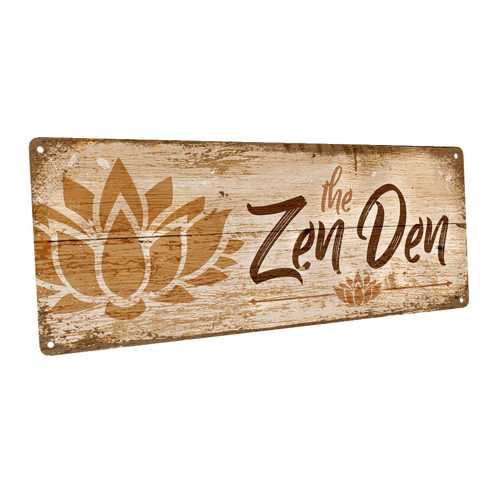 The Zen Den Lotus Metal Sign
