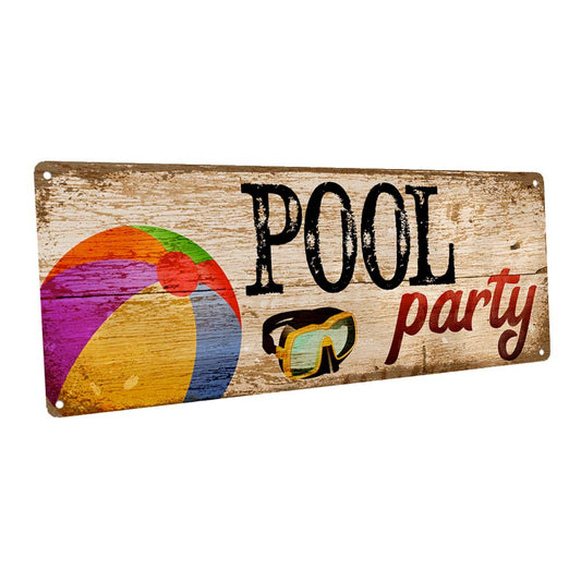 Pool Party Metal Sign