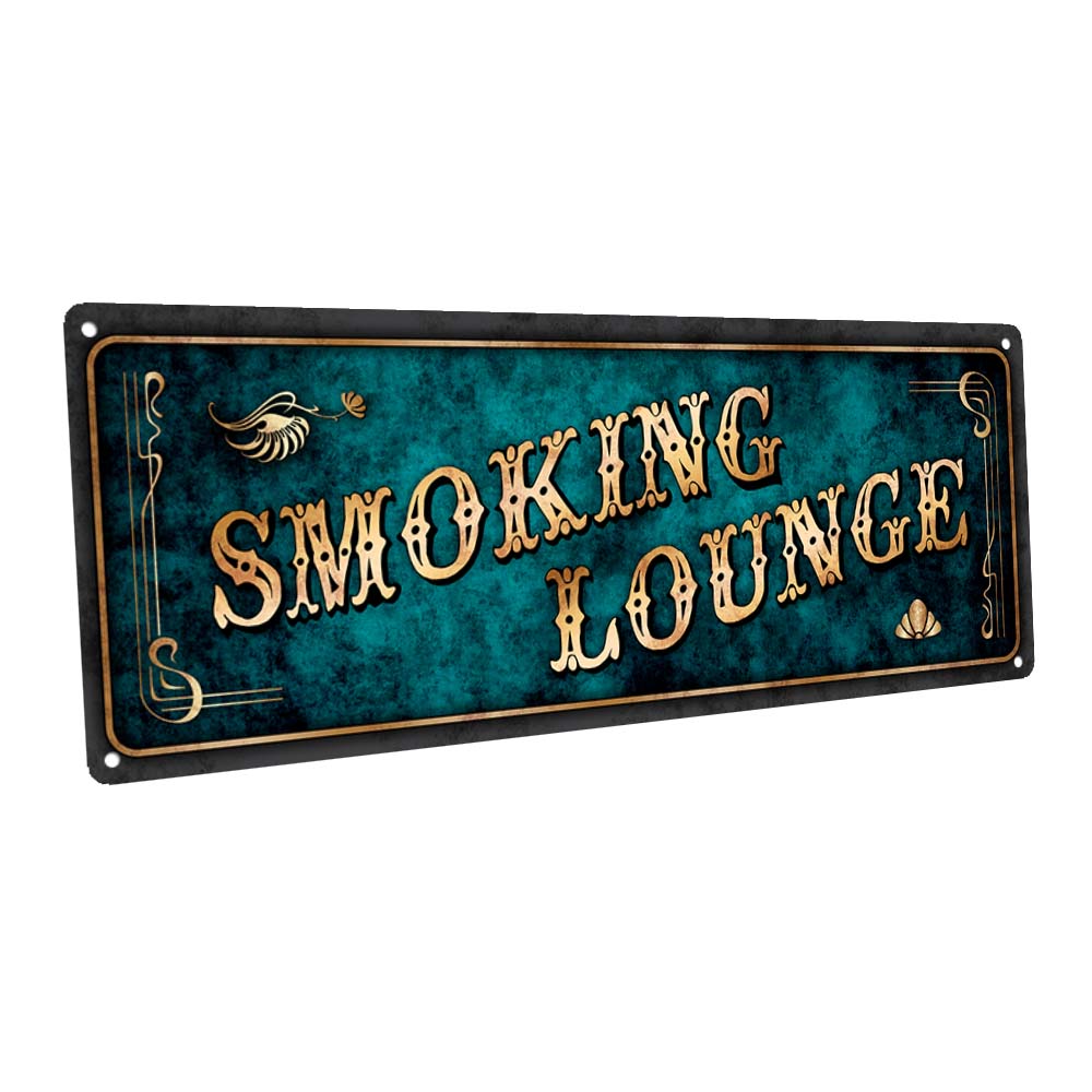 Blue Smoking Lounge Metal Sign