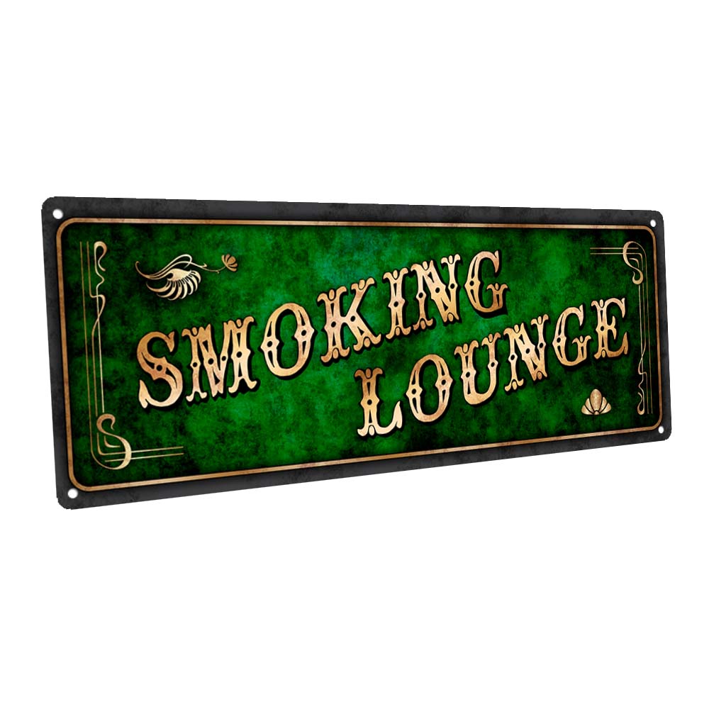 Green Smoking Lounge Metal Sign