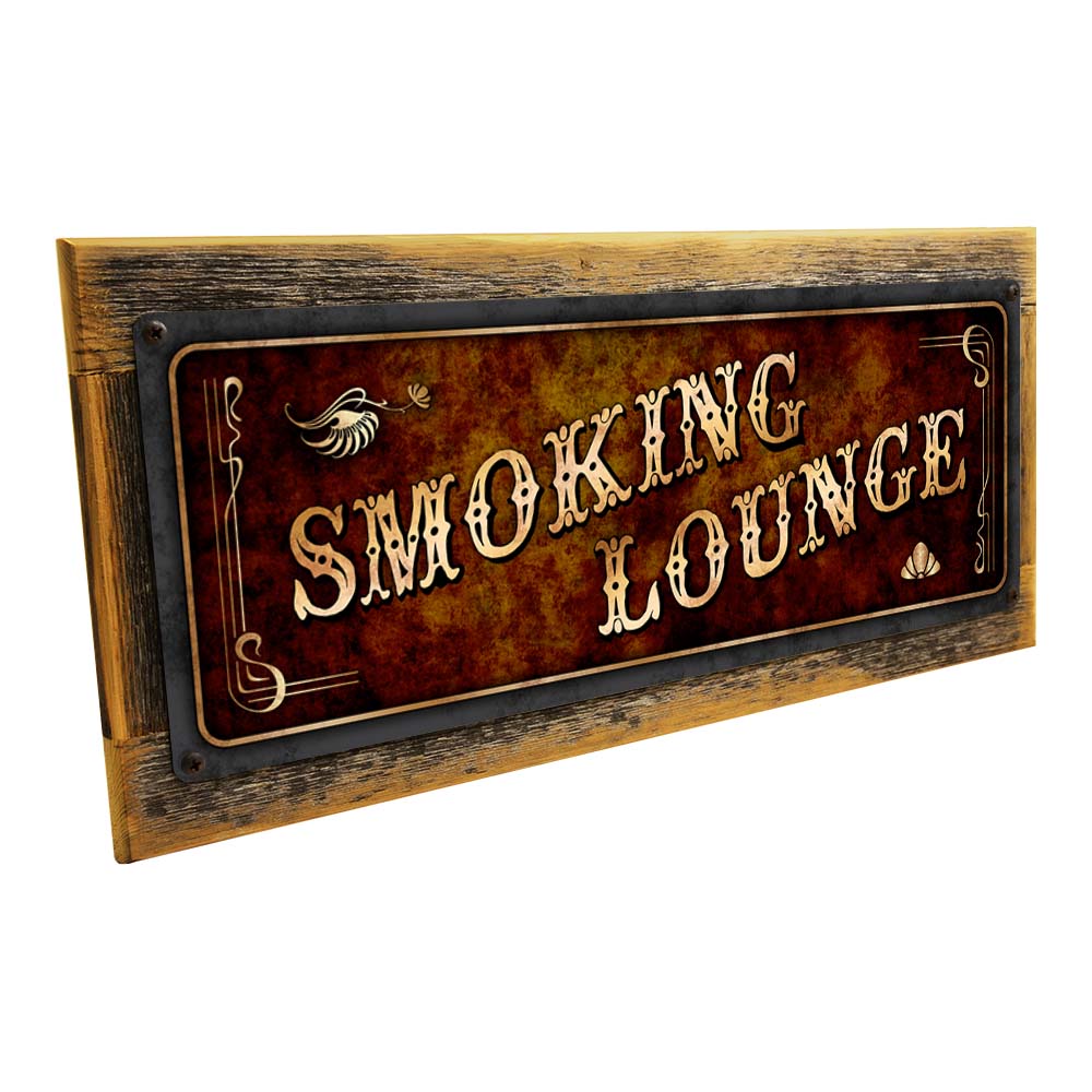 Framed Smoking Lounge Metal Sign