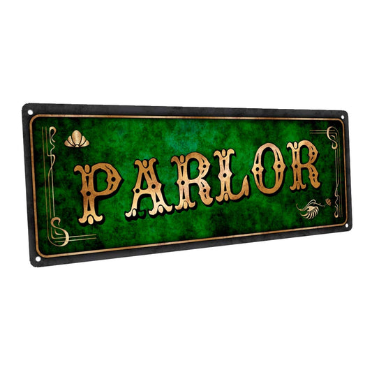 Green Parlor Metal Sign