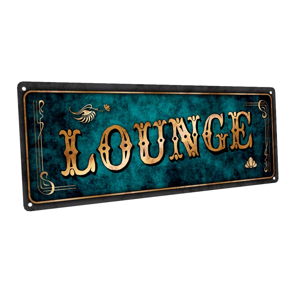 Blue Lounge Metal Sign