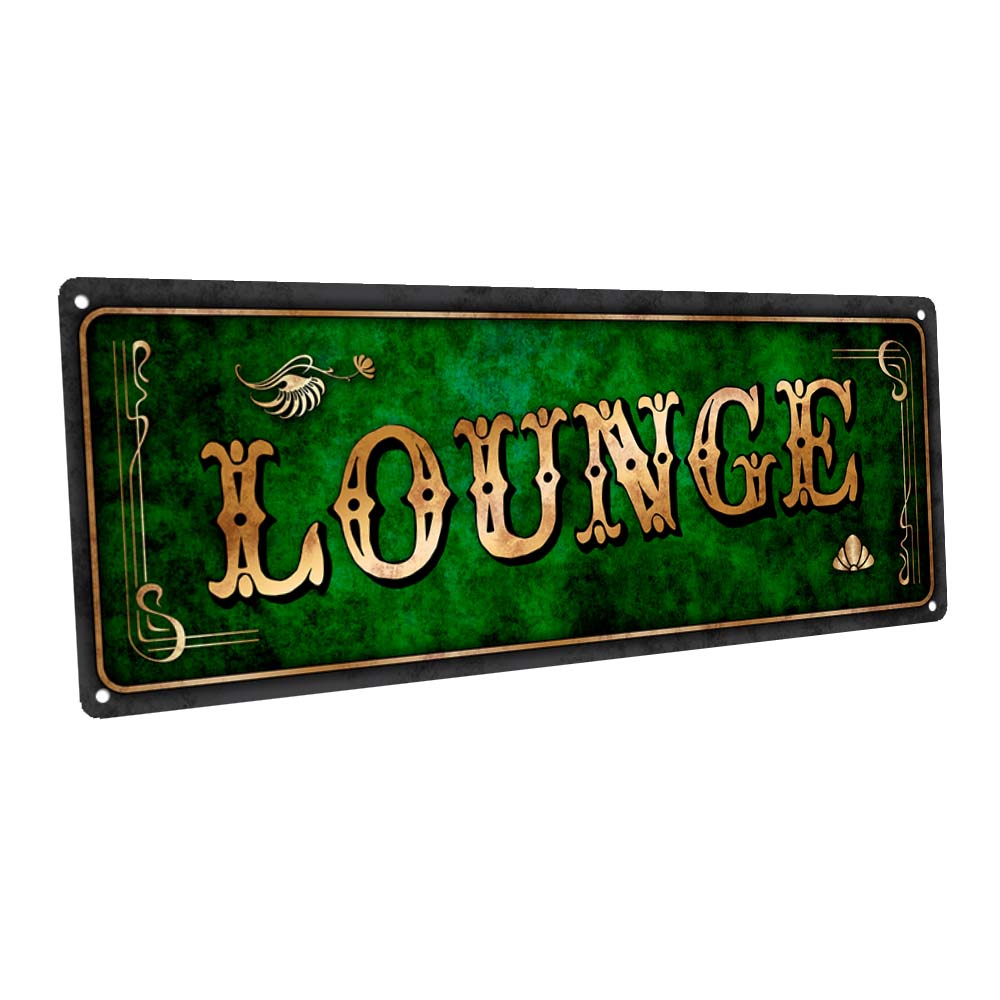 Green Lounge Metal Sign