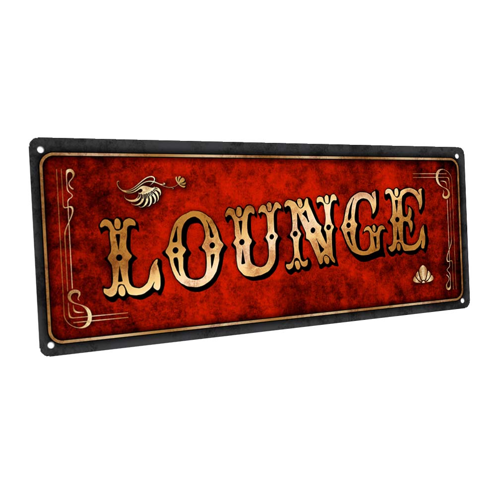 Red Lounge Metal Sign