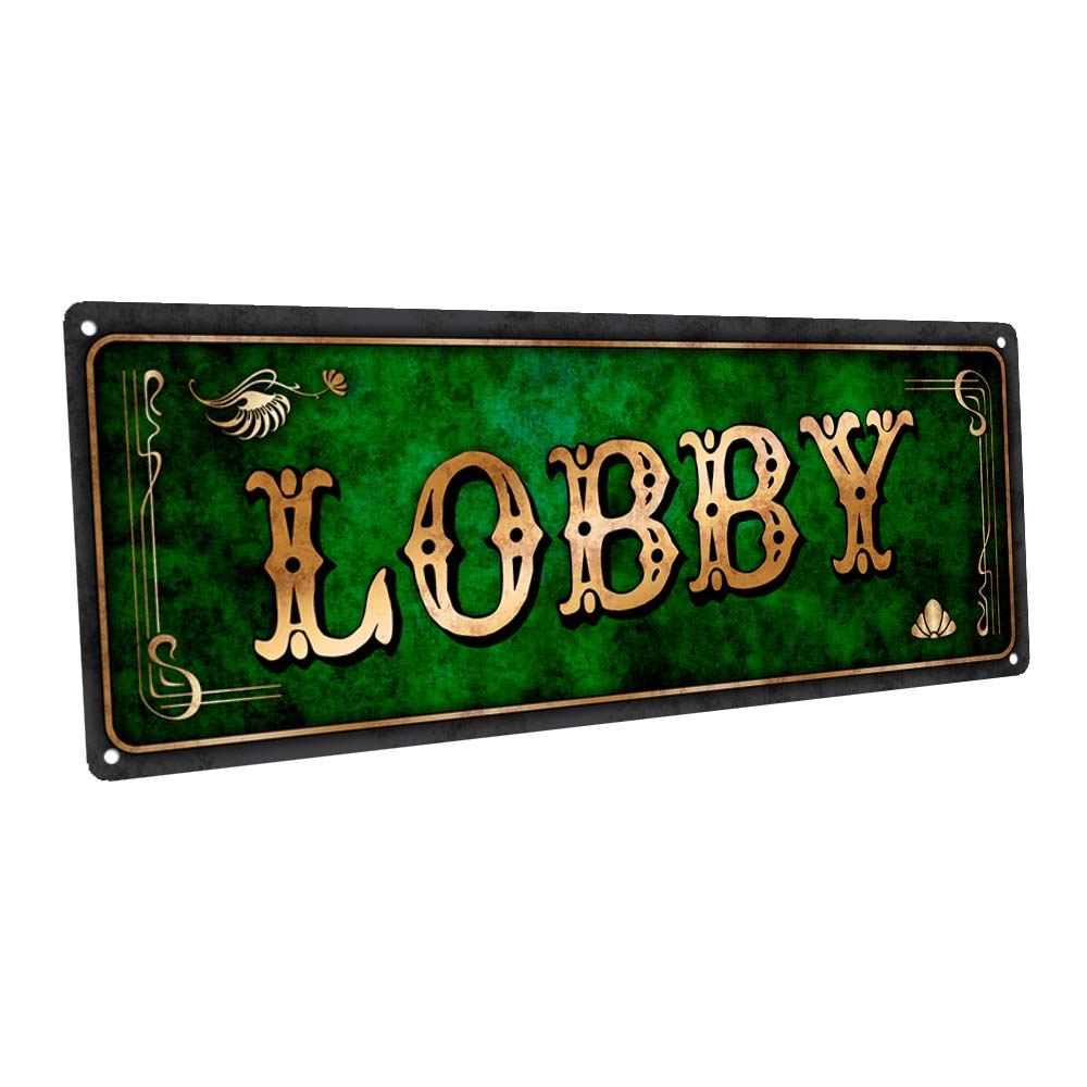 Green Lobby Metal Sign