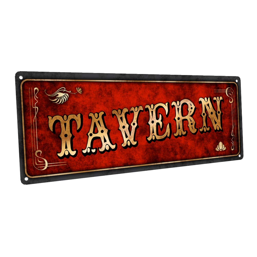 Red Tavern Metal Sign