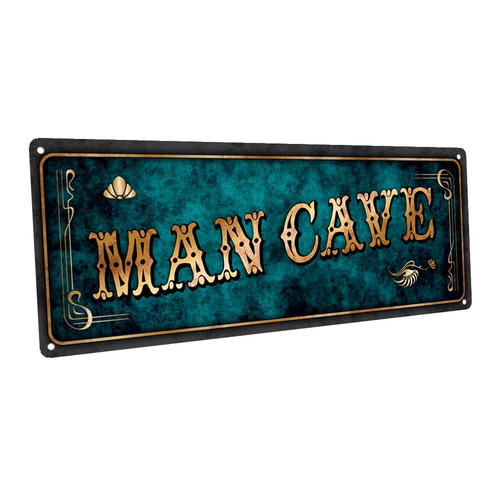 Blue Man Cave Metal Sign