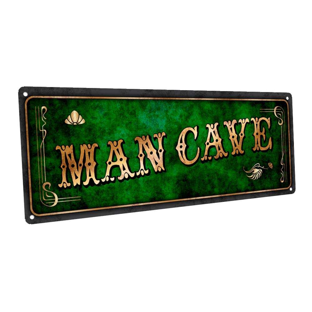 Green Man Cave Metal Sign
