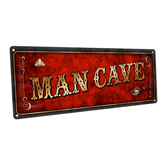 Red Man Cave Metal Sign