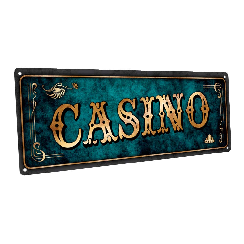 Blue Casino Metal Sign
