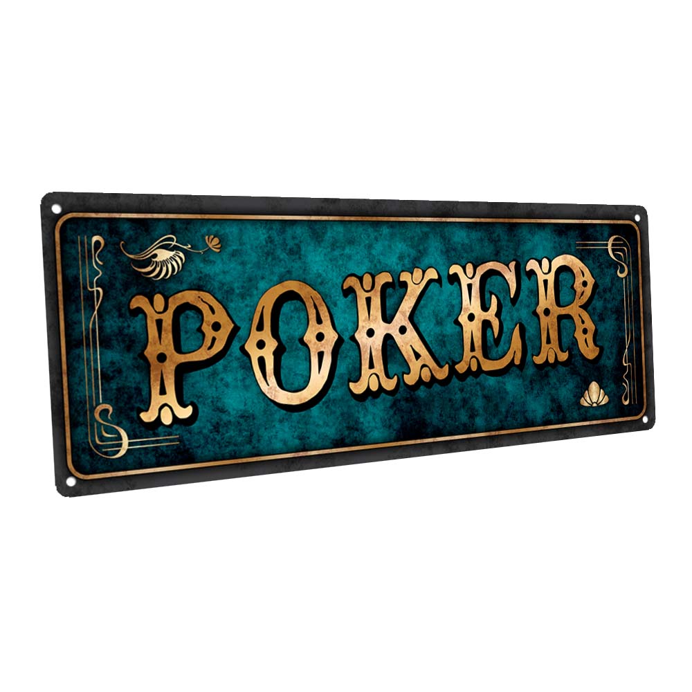 Blue Poker Metal Sign