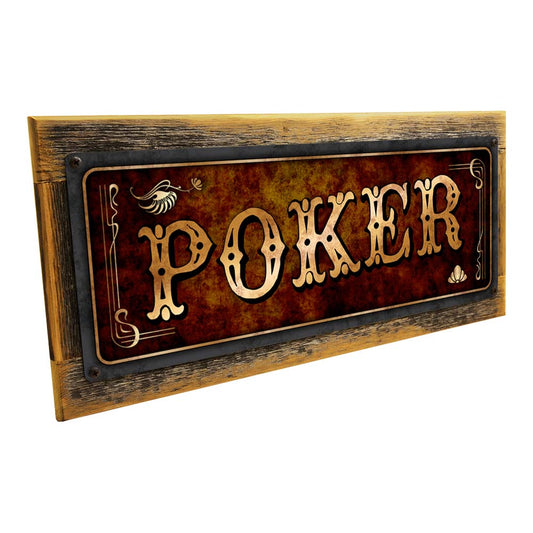 Framed Poker Metal Sign