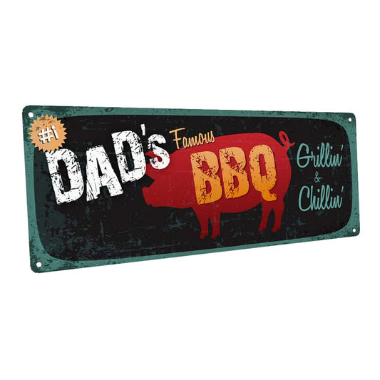 Dad's Famous BBQ Metal Sign