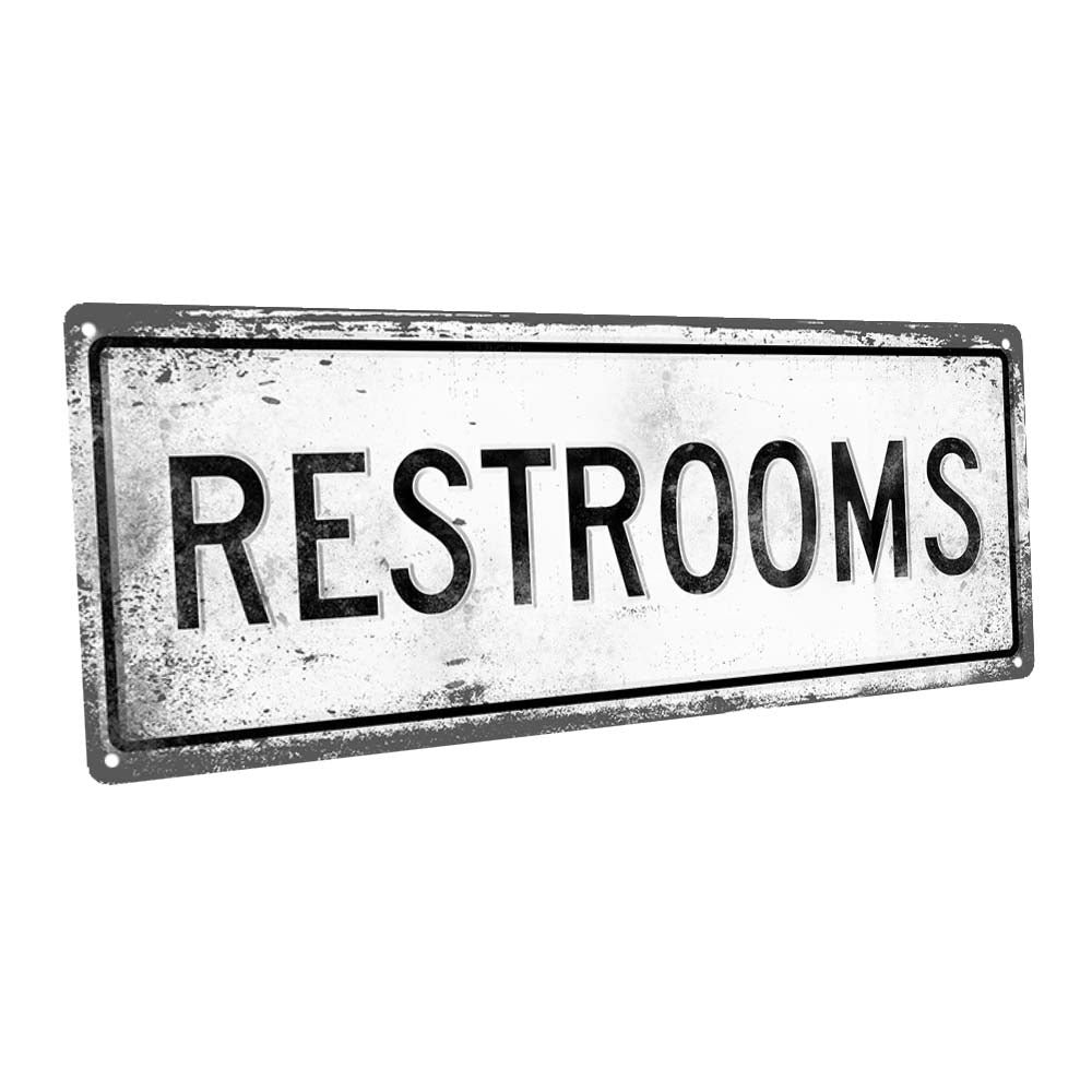 Restrooms Metal Sign