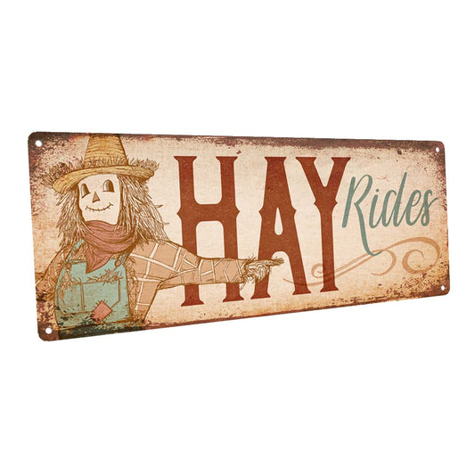 Hay Rides Metal Sign