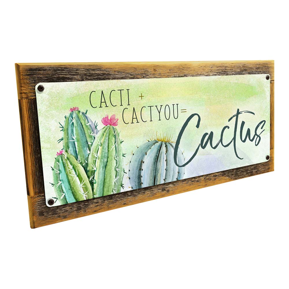 Framed Cacti Cactyou Cactus Metal Sign