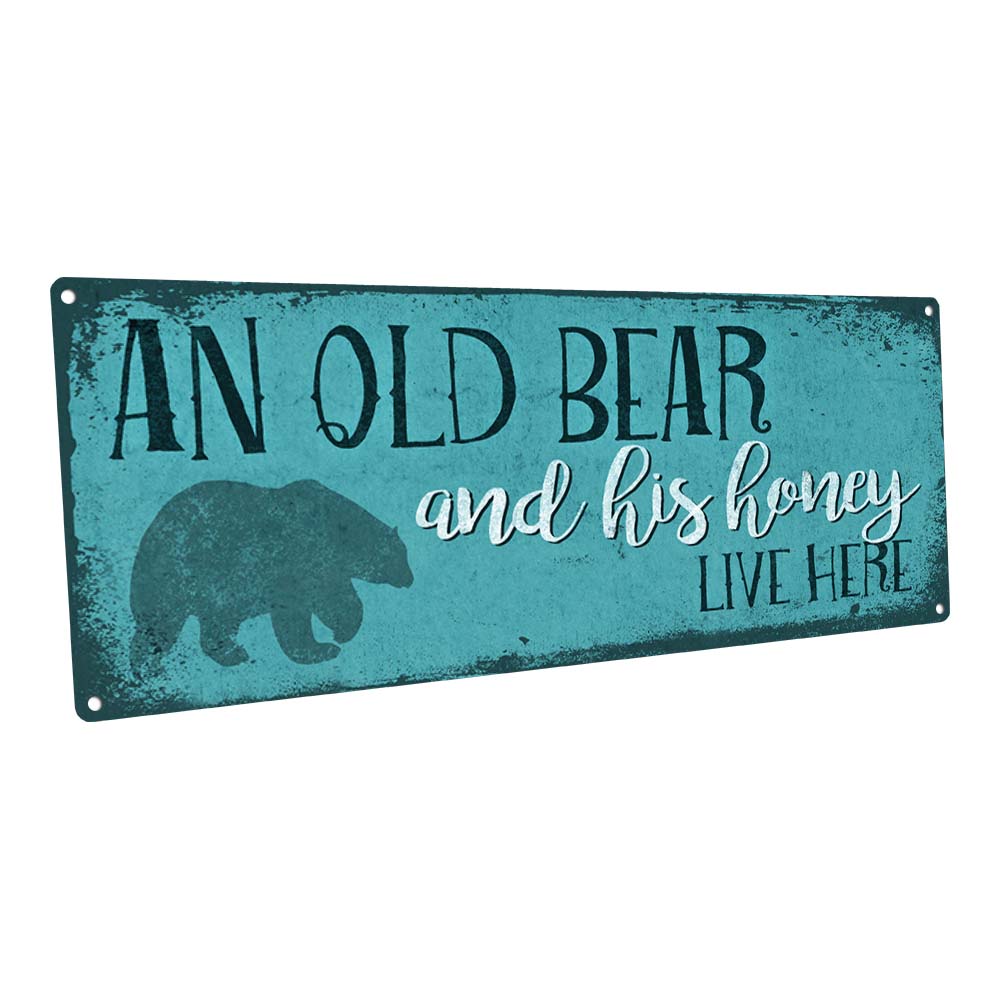 Old Bear And His Honey Metal Sign