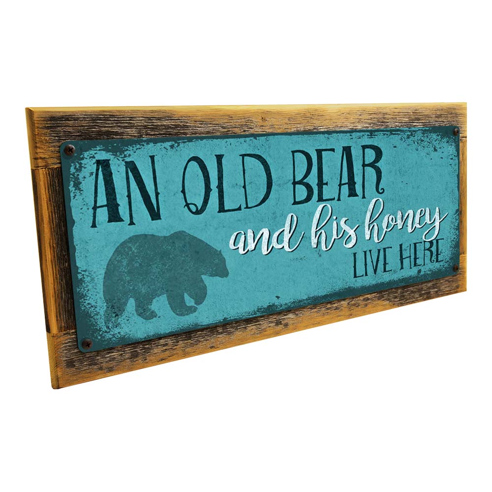 Framed Old Bear And His Honey Metal Sign