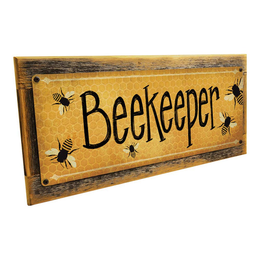 Framed Beekeeper Metal Sign