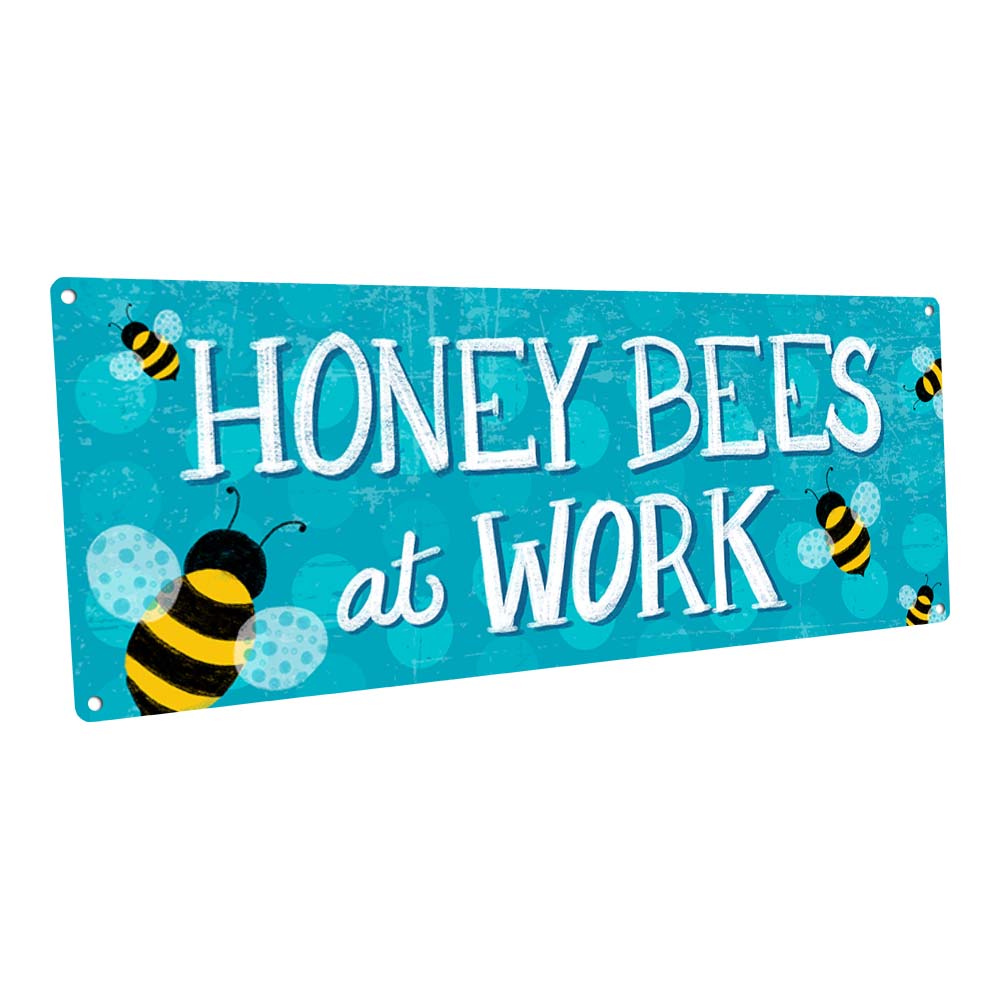 Honey Bees At Work Metal Sign