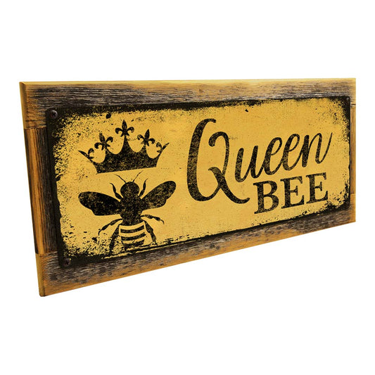 Framed Queen Bee Metal Sign