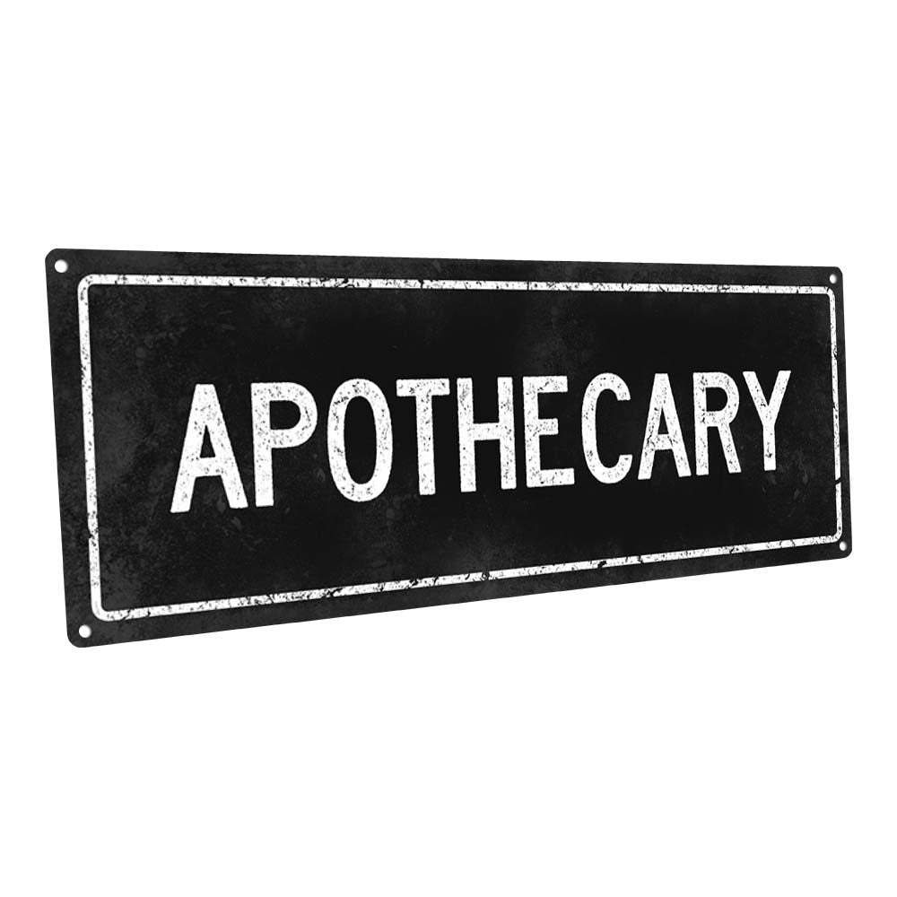 Black Apothecary Metal Sign