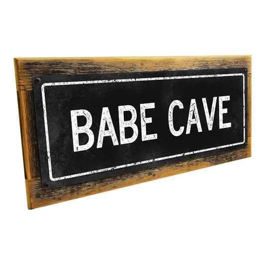 Framed Babe Cave Metal Sign