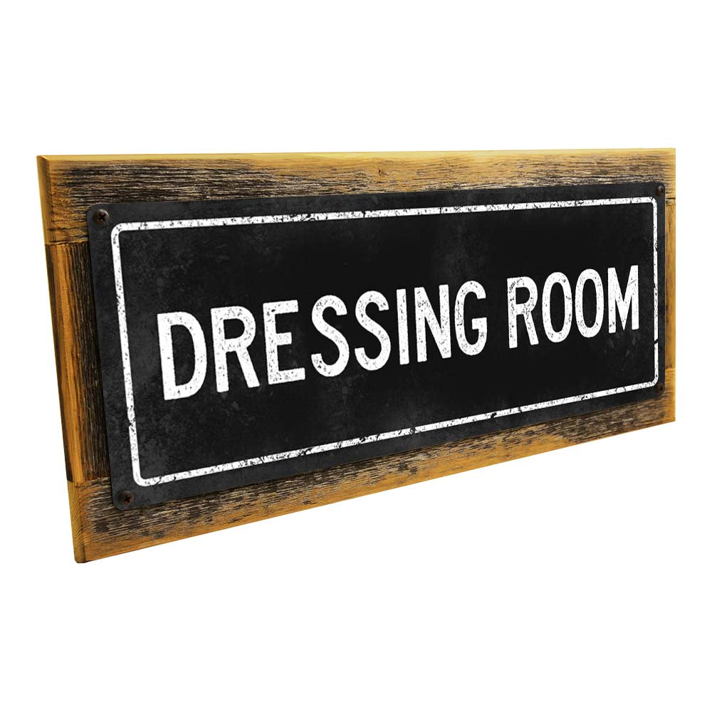 Framed Black Dressing Room Metal Sign