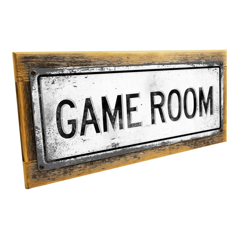 Framed Retro Game Room Metal Sign