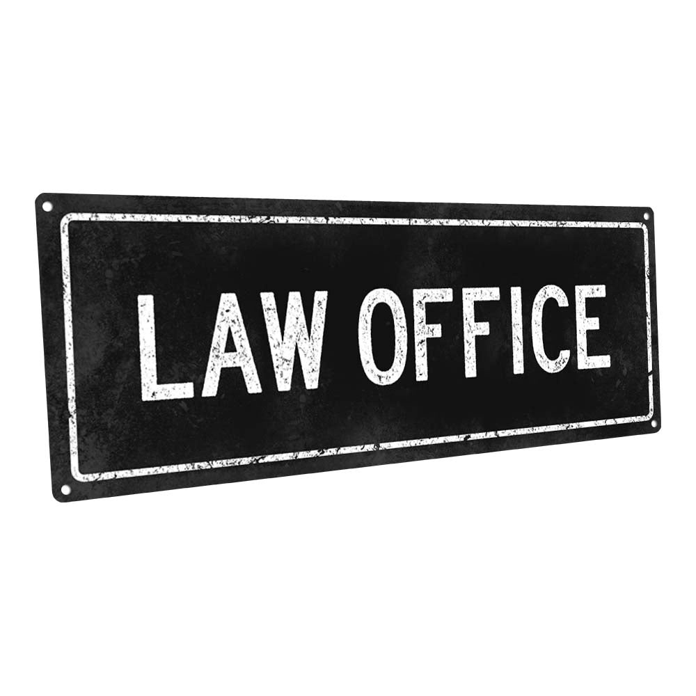 Framed Black Law Office Metal Sign