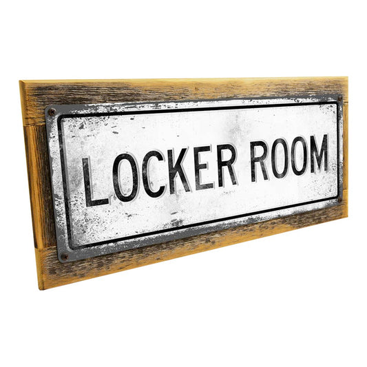 Framed Retro Locker Room Metal Sign