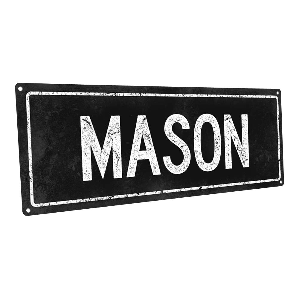 Black Mason Metal Sign