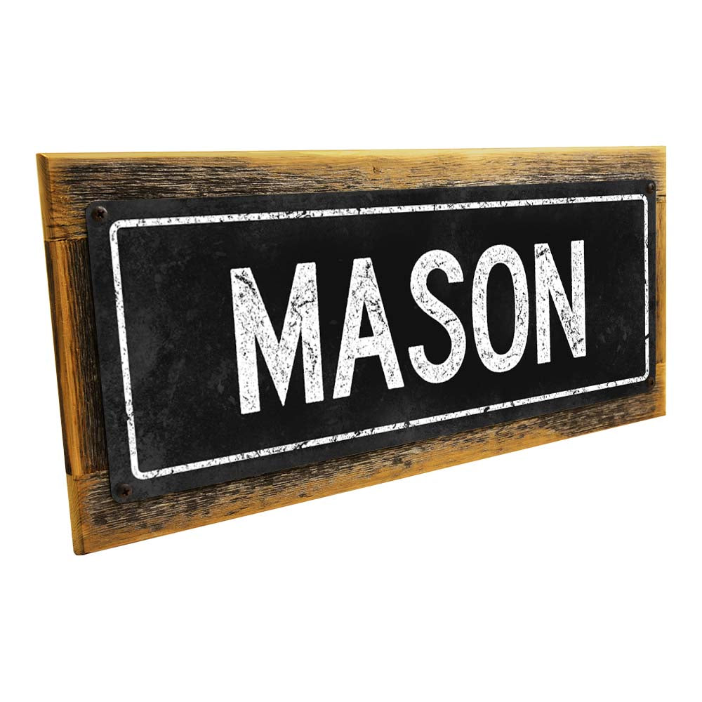 Framed Black Mason Metal Sign