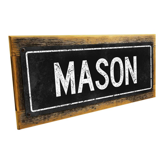 Framed Black Mason Metal Sign