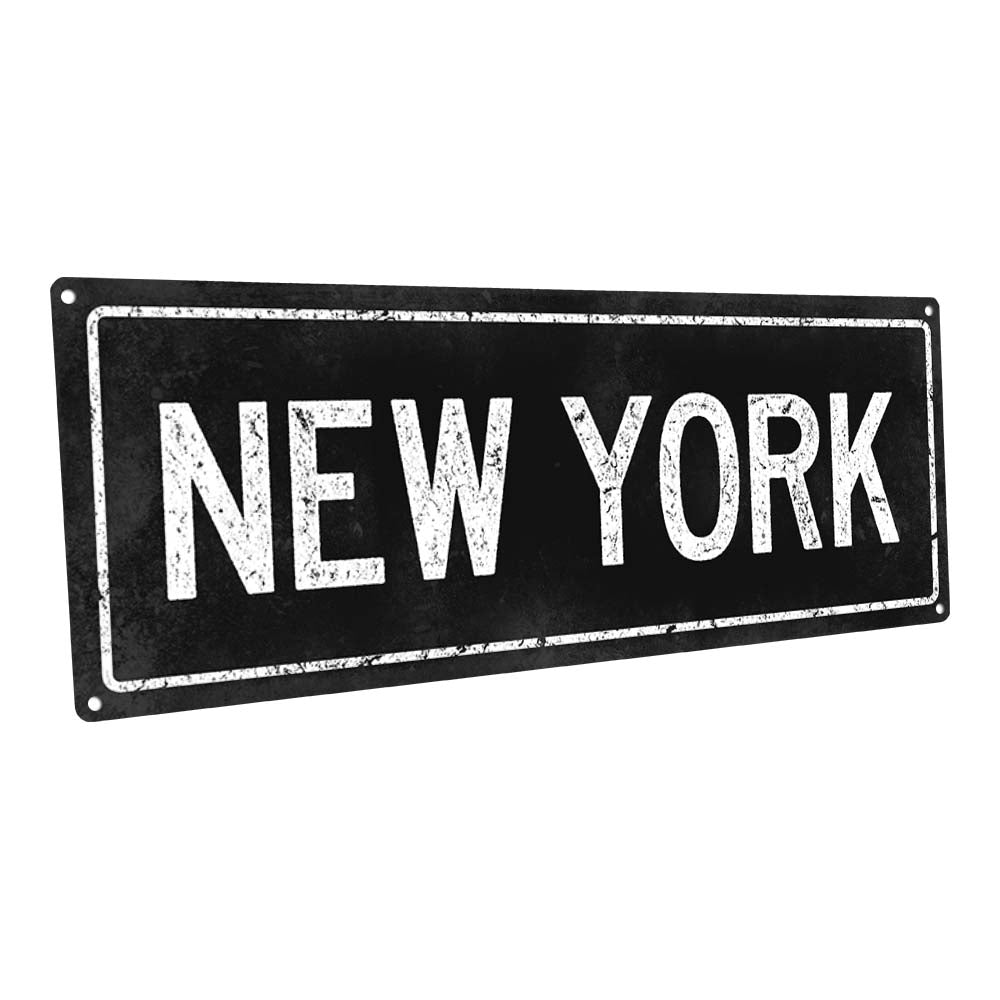 Black New York Metal Sign