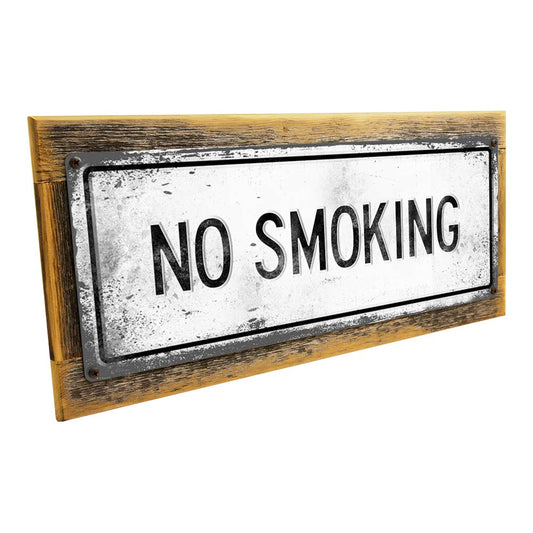 Framed Retro No Smoking Metal Sign