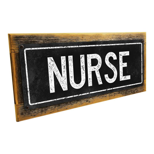 Framed Black Nurse Metal Sign