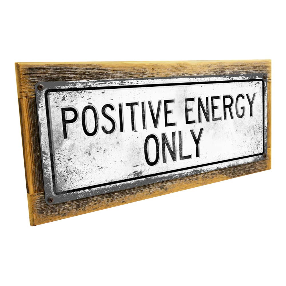 Framed Retro Positive Energy Only Metal Sign