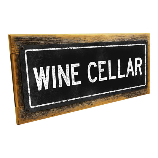 Framed Black Wine Cellar Metal Sign