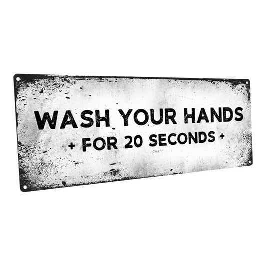 Retro Grunge Please Wash Your Hands Metal Sign