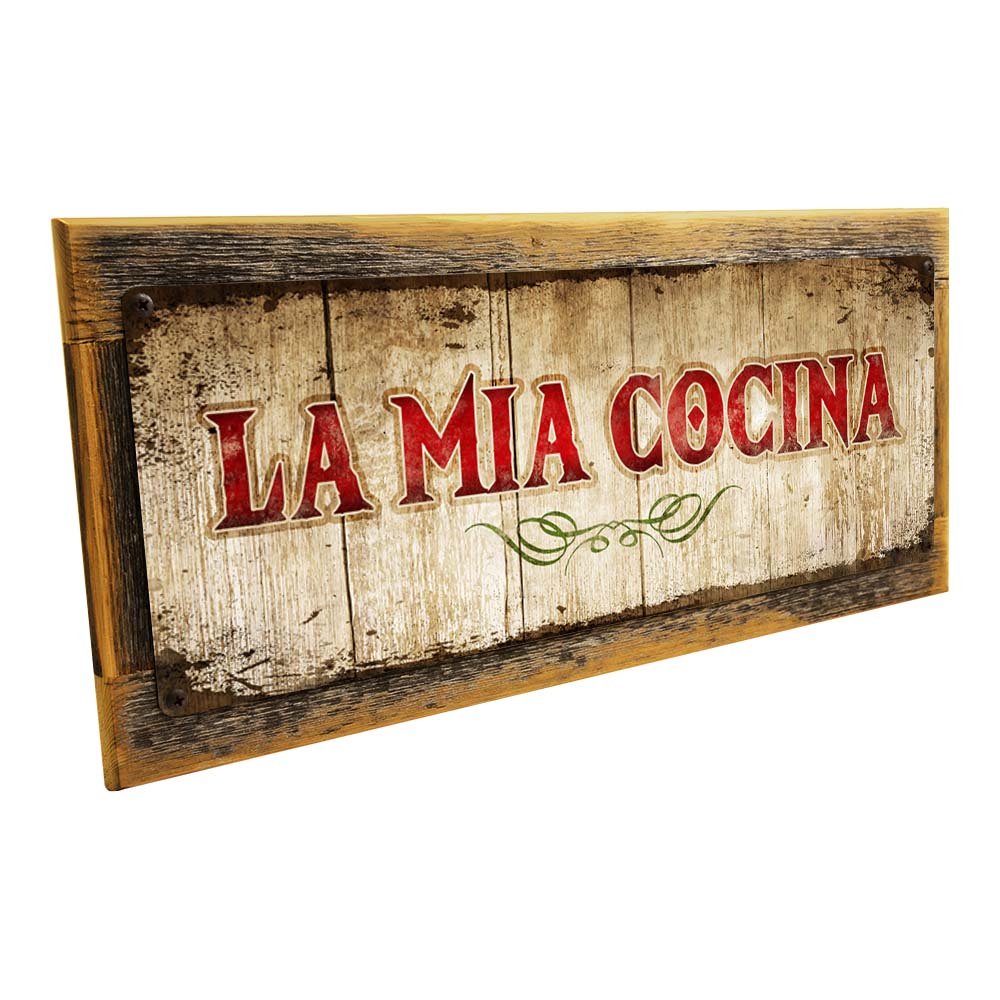Framed La Mia Cocina Metal Sign