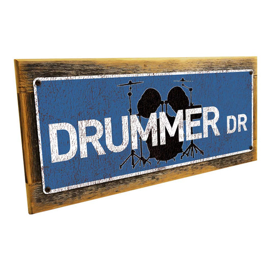 Framed Drummer Dr. Metal Sign