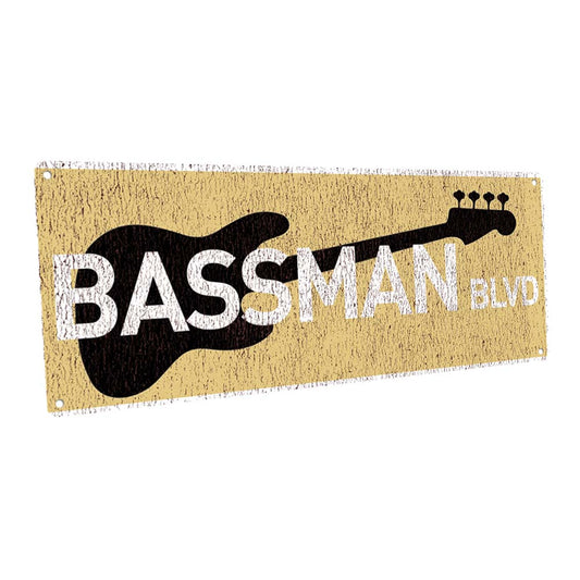 Bass Man Blvd. Metal Sign
