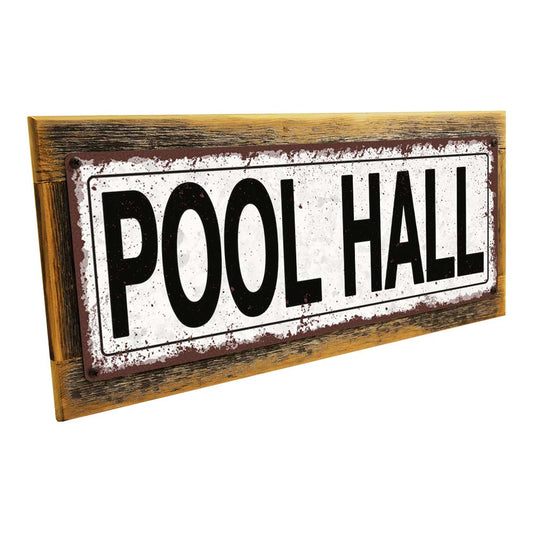 Framed Pool Hall Metal Sign