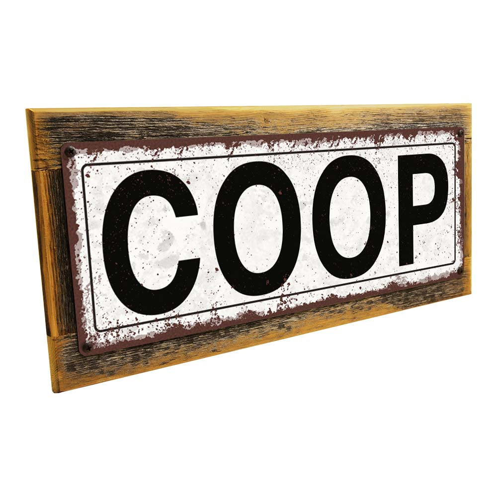 Framed Coop Metal Sign