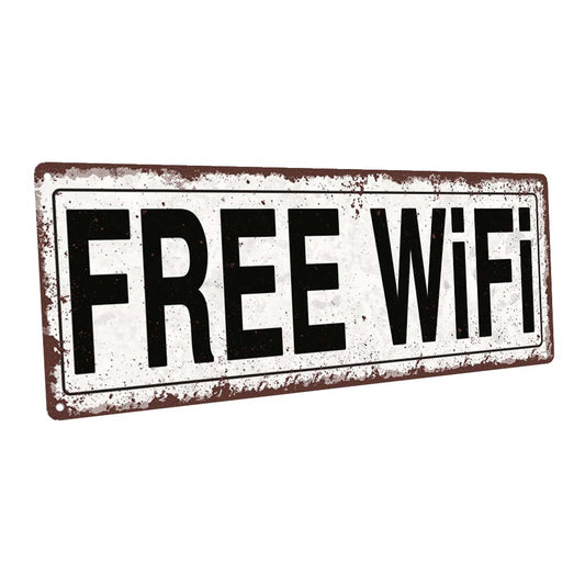 Free Wifi Metal Sign
