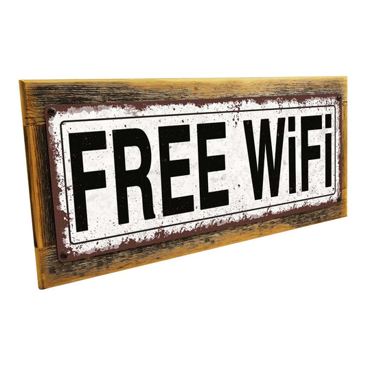 Framed Free Wifi Metal Sign