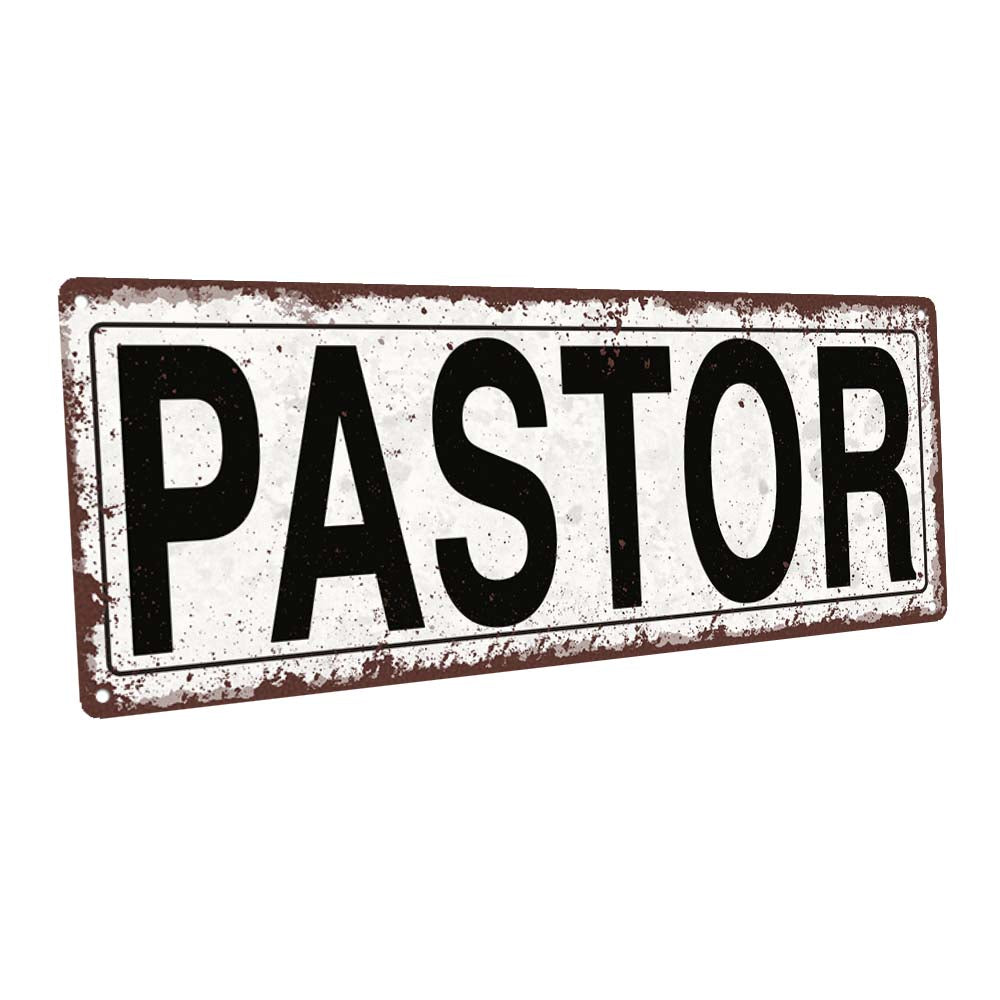 Pastor Metal Sign