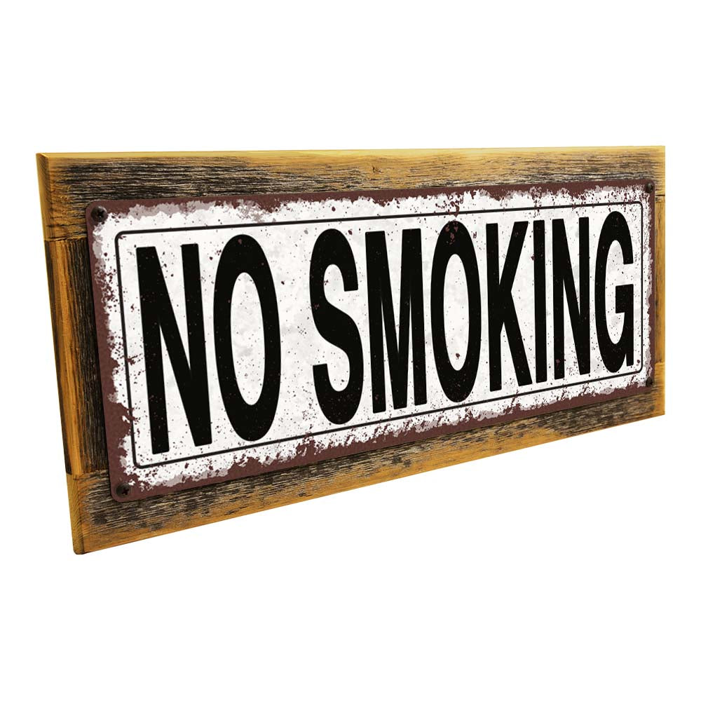 Framed No Smoking Metal Sign